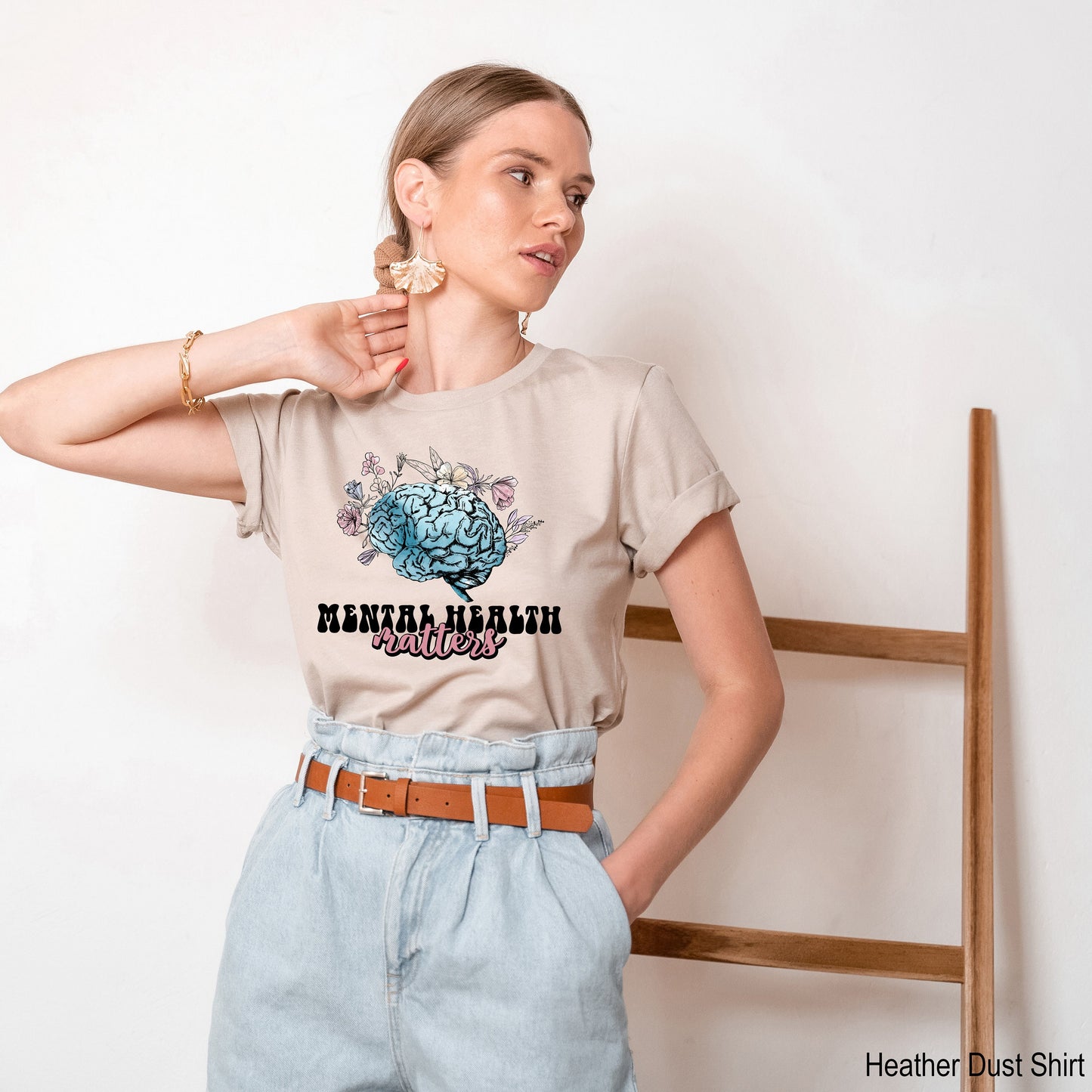 Mental Health Matters Shirt, Flower Racerback, Floral Brain, Health Shirt, Plant Lovers Gift, Gardening Gift, Mental Health Awareness, C7025
