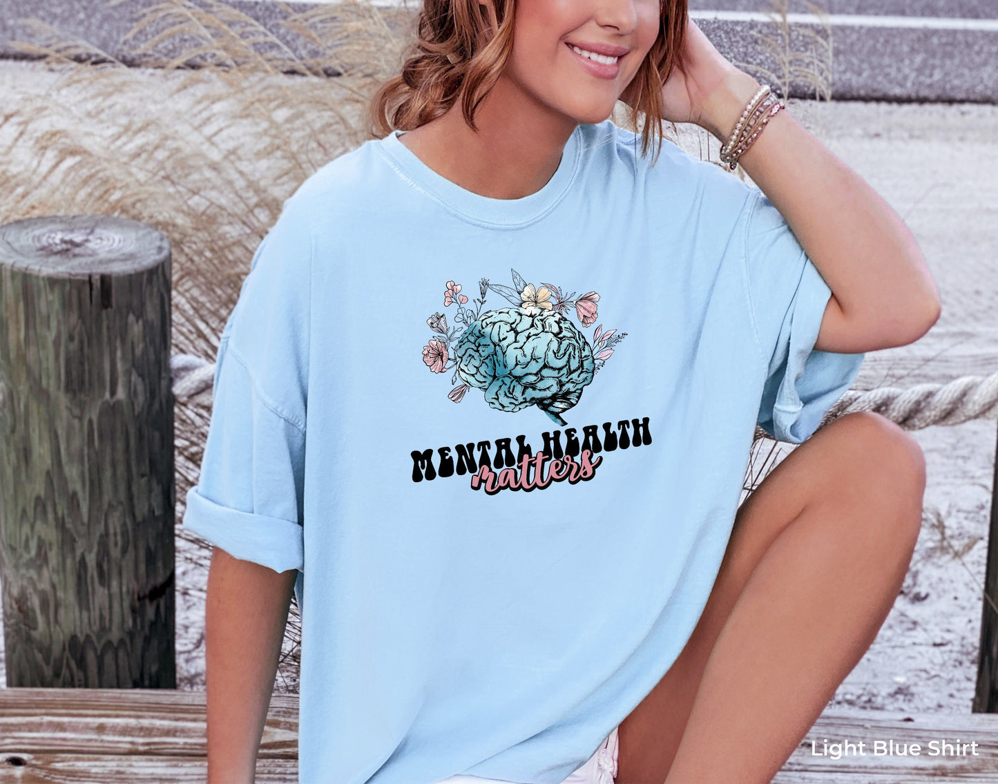 Mental Health Matters, Flower Shirt, Floral Brain, Health Shirt, Plant Lovers Gift, Gardening Gift, Mental Health Awareness, C7025