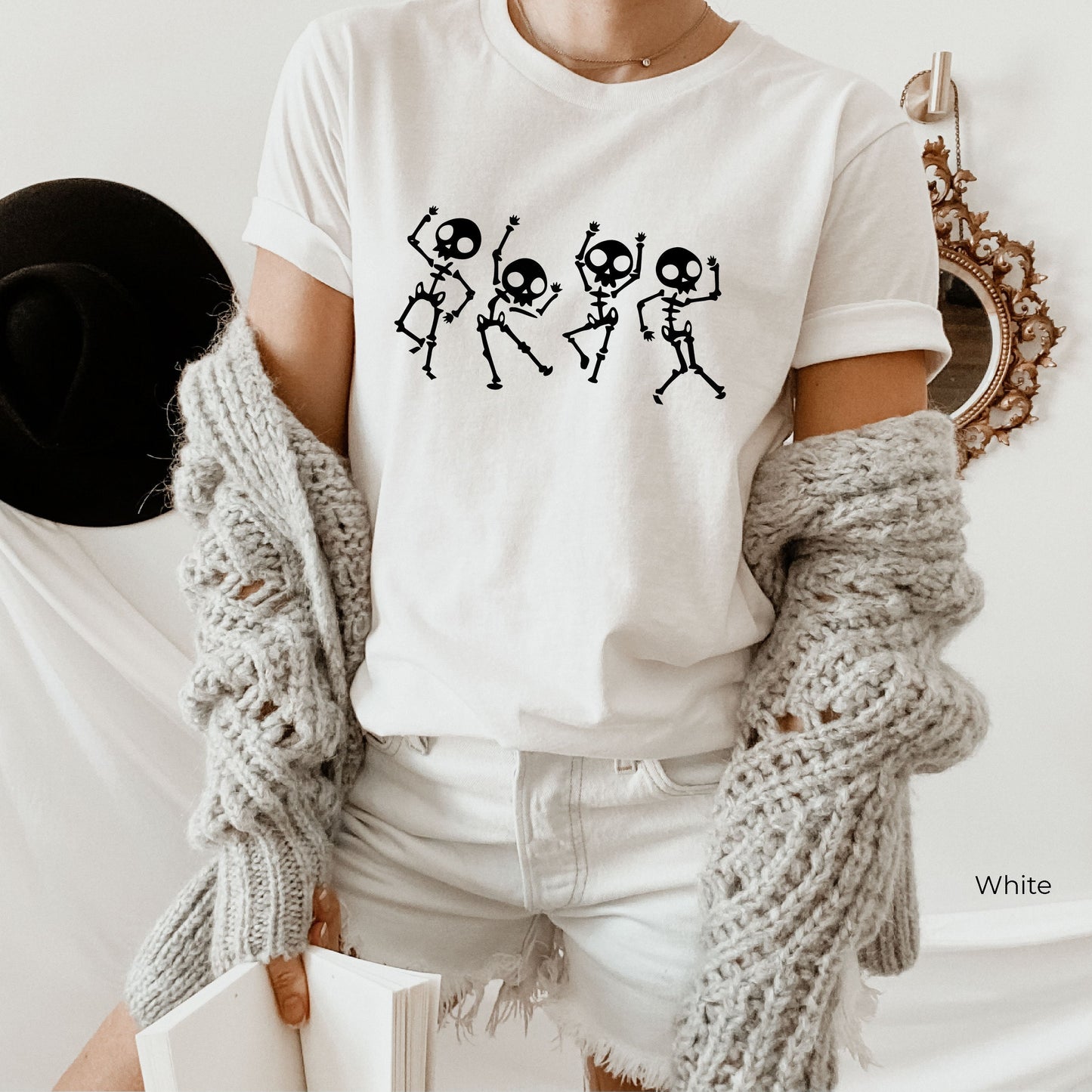 Dancing Skeleton Shirt,Birthday Skeletons Sweatshirts,Fall Women Sweater,Oversized Halloween Hoodies,Halloween Party,Halloween Costume,C6393