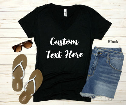 Custom V-Neck Shirt, Women V- Neck Shirt, Soft and Comfy, Customize Unisex Fit Crew Neck Tee, Ladies Custom Shirt, Personalized Shirt,C7081