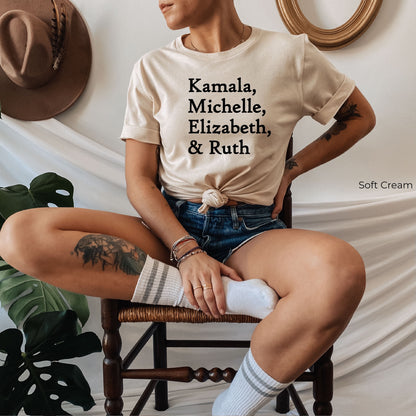 Kamala, Michelle, Elizabeth, & Ruth Sweatshirt, Badass Feminist Political Icon Crewneck Sweatshirt, , Clothe Design, C5488