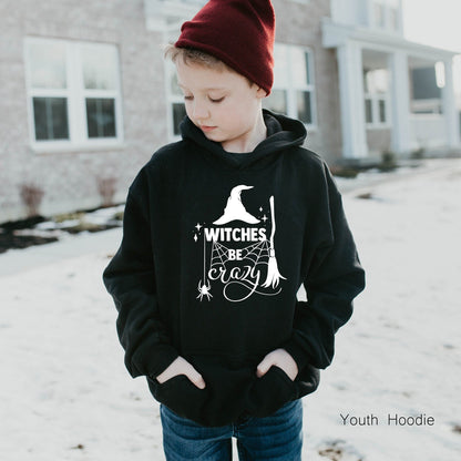 Witches Be Crazy Kids Sweatshirt,Halloween Kids Hoodie,Halloween Youth Shirt,Halloween Sweatshirt,Boo Kids,C5321K