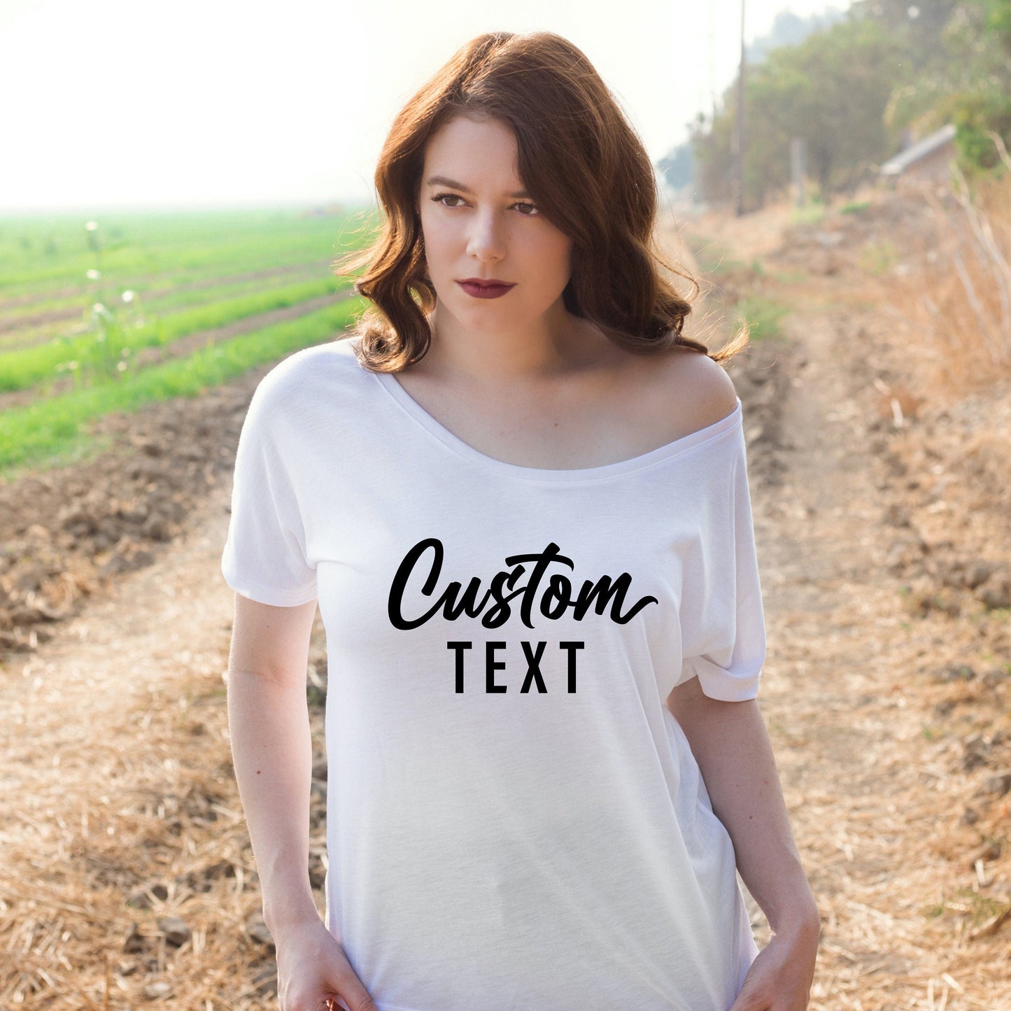 Custom Slouchy Shirt,Off Shoulder ,Relaxed Loose Fit Tee,Slouchy Scoop Neck Tee,Boho Gift,Bohemian Slouchy Tee,One Side Off Shoulder,C7081