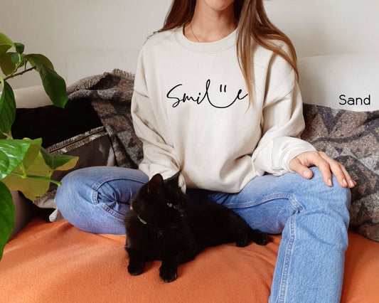 Smile Sweatshirt,Smile Shirt,Smiley Face Sweatshirt,Smiling  T-shirt,Smile Hoodie,Positive Sweatshirt,Be ,Clothe, C5078