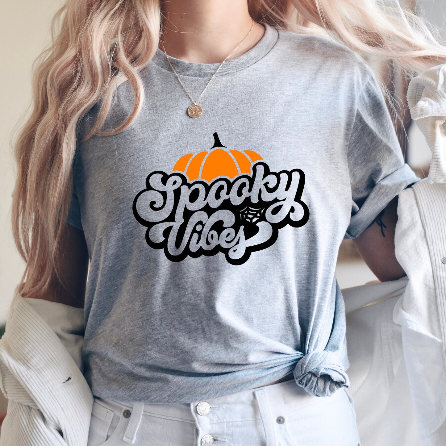 Spooky Wibes Sweatshirt,Halloween Shirt,Pumpkin Tee, Shirt,Halloween Funny Shirts,Witch Shirt,Fall Shirt,C5893