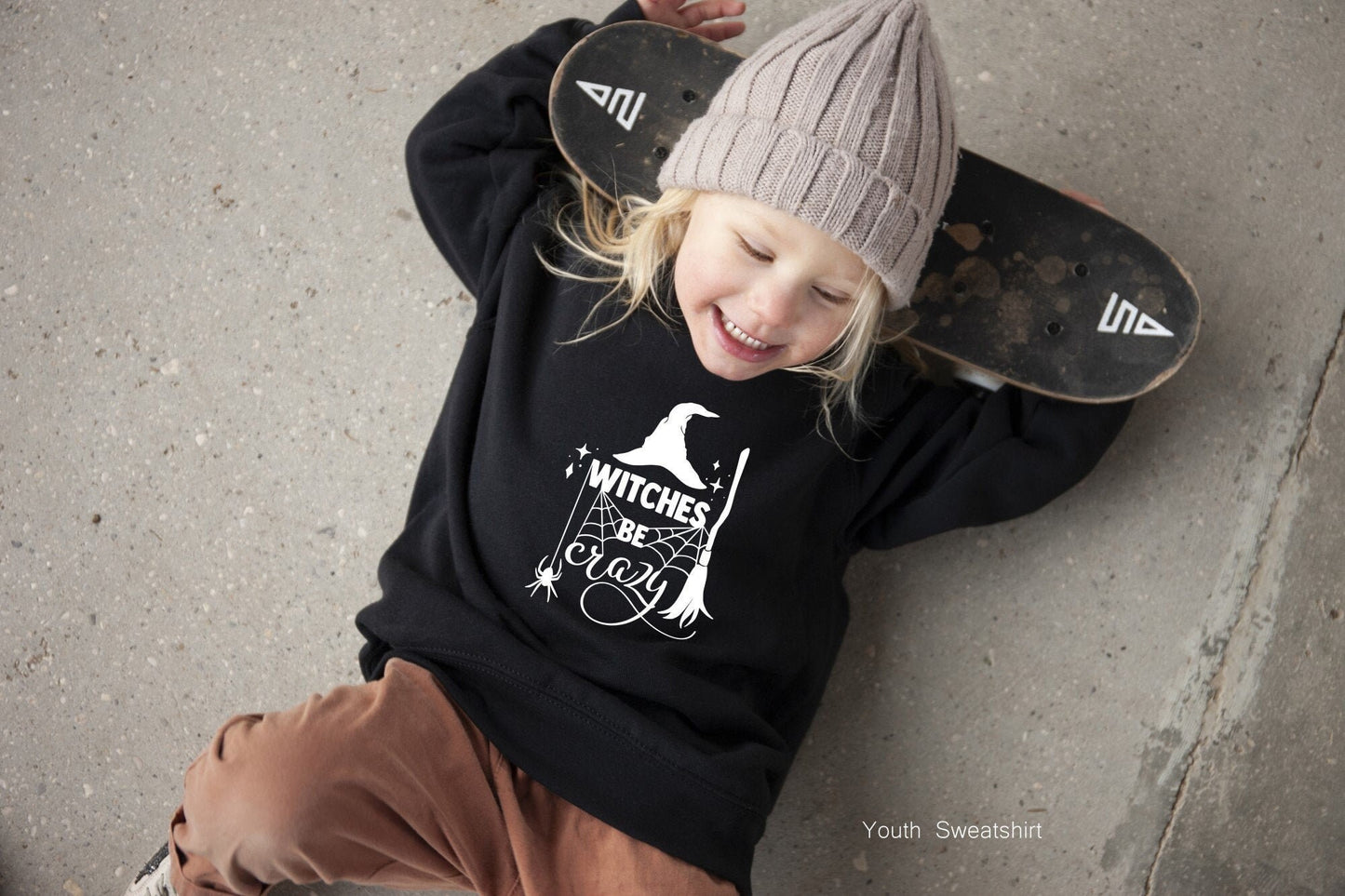 Witches Be Crazy Kids Sweatshirt,Halloween Kids Hoodie,Halloween Youth Shirt,Halloween Sweatshirt,Boo Kids,C5321K