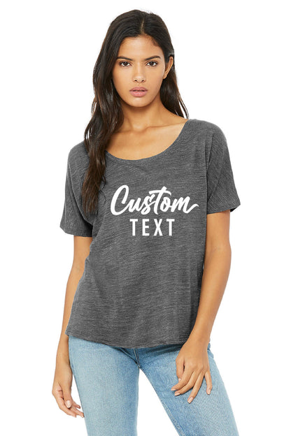 Custom Slouchy Shirt,Off Shoulder ,Relaxed Loose Fit Tee,Slouchy Scoop Neck Tee,Boho Gift,Bohemian Slouchy Tee,One Side Off Shoulder,C7081