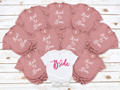 Bride Shirt,Maid of Honor Shirt,Wifey Shirts,Honeymoon Shirts, Bridal Gift, Married Sweatshirt, Bachelorette Vneck, Bridal Party Tee, C6018