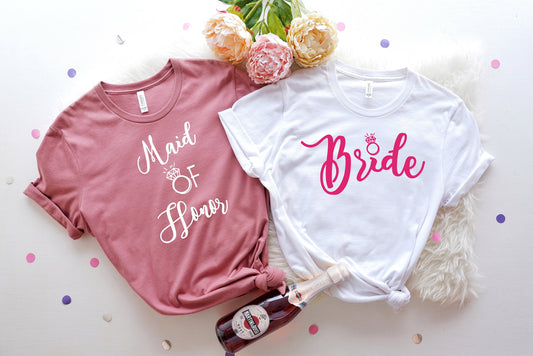 Bride Shirt,Maid of Honor Shirt,Wifey Shirts,Honeymoon Shirts, Bridal Gift, Married Sweatshirt, Bachelorette Vneck, Bridal Party Tee, C6018