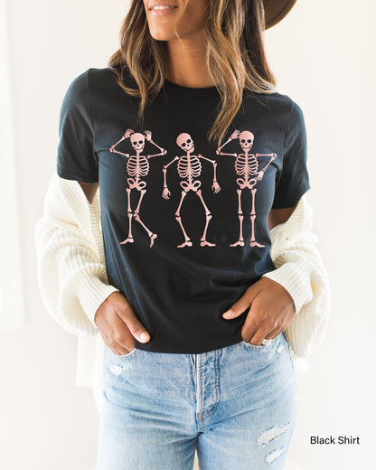 Halloween Party Dancing Skeleton Shirt,Skeletons  Halloween Shirt,Oversized Sweatshirt,Comfortable Tee,Halloween Tee C6117