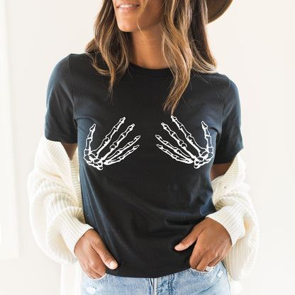 Skeleton Boobs Shirt,Halloween Skeleton Sweatshirt,Halloween Party Skeleton Shirt,Halloween Costume Tshirt,Skeleton Bra,Horror T Shirt,C6131