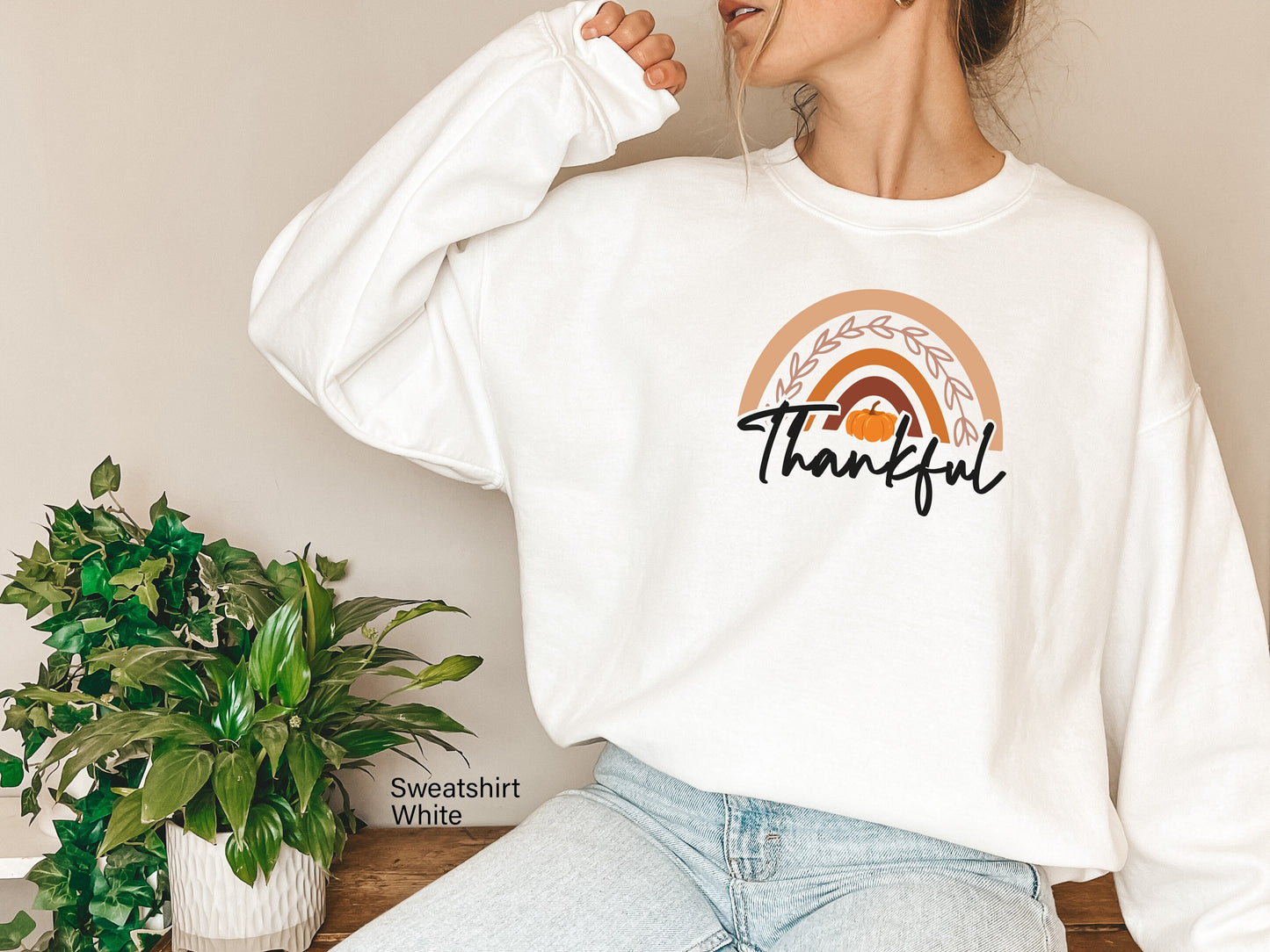 Thankful Rainbow Pumpkin Shirt, Thankful Shirt,Thanksgiving Shirt,  Thanksgiving Tee, Grateful Shirt, Fall Shirt, Fall Teacher Shirt,C6084