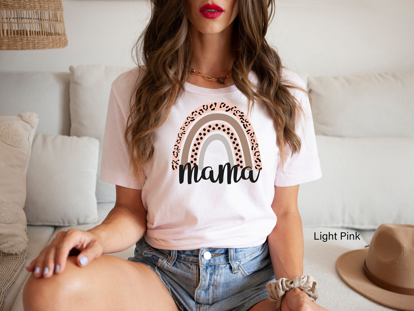 Leopard Rainbow Mama Shirt, Blessed Mama Shirt, Mom Life Shirt,Mothers day gift,mama shirt,Mother's Day Shirt,mom quotes Shirt,c6114