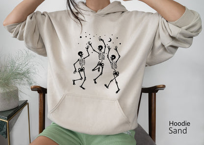 Halloween Skeleton Kids Sweatshirt,Halloween Party Dancing Skeleton Shirt,Skeletons  Halloween Shirt,Halloween Kids Party Costume,C6110