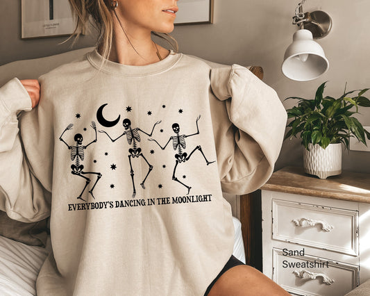 Halloween Kids Skeleton Sweatshirt,Halloween Party Kids Dancing Skeleton Shirt,Halloween Kids Sweatshirt,Skeletons  Halloween Tee,C6127Y