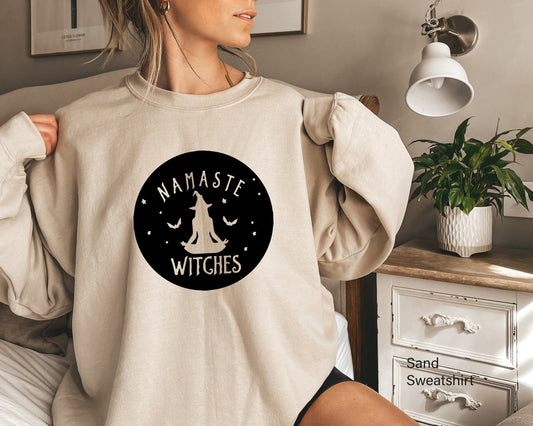 Namaste Witches Sweatshirt,Witch Shirt, Witch shirt, Magic Shirt, Halloween Shirt, Funny Halloween TShirt, Halloween Yoga Shirt,C6174
