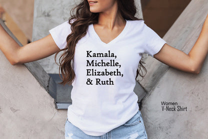 Kamala, Michelle, Elizabeth, & Ruth Sweatshirt, Badass Feminist Political Icon Crewneck Sweatshirt, , Clothe Design, C5488