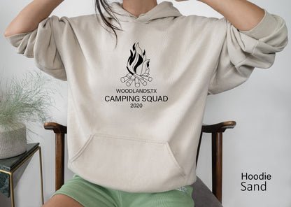 Camp Squad Sweatshirt, Custom Camping Squad Shirts, Camping Sweatshirt, Girls Weekend Matching Shirts, Camping Tee ,Personalized Camp C5986