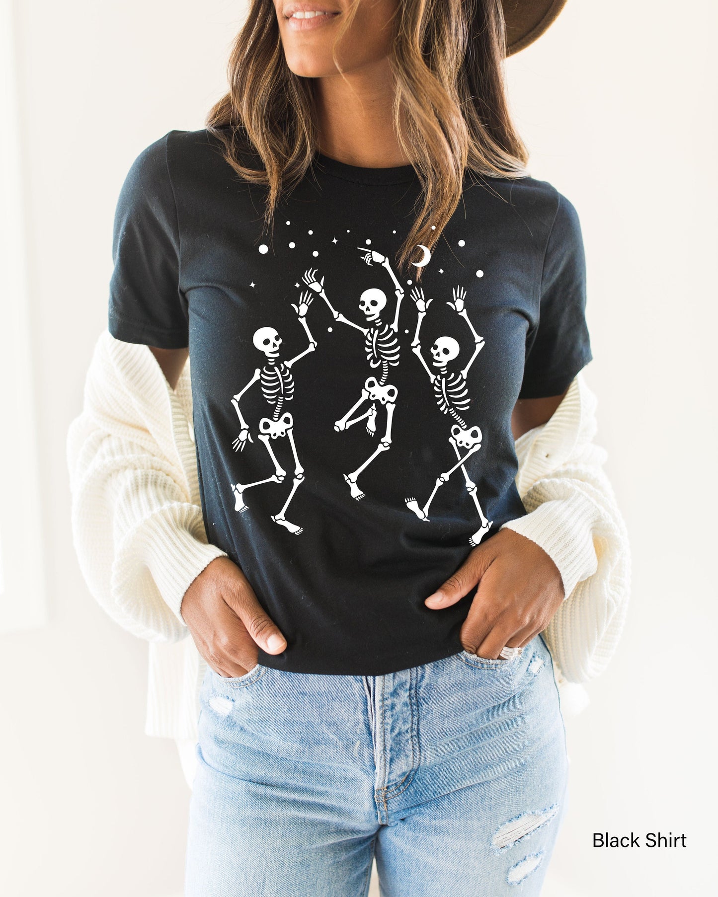 Halloween Skeleton Hoodie,Skeletons Halloween Oversized Sweatshirt,Halloween Dancing Skeleton Sweatshirt,Halloween Costume,C6110