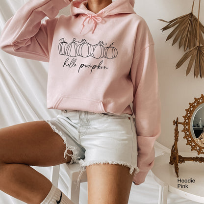 Hello Pumpkin Sweatshirt, Leopard Print Pumpkin Sweatshirt, Pumpkin Sweatshirt, Fall Shirt, Autumn Sweatshirt, C6216