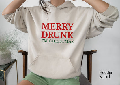 Merry Drunk I'm Christmas Sweatshirt, Christmas Sweatshirt, Womens Christmas sweatshirt, Christmas Outfit, Christmas Sweatshirt, C6206