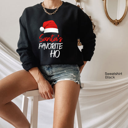 Santa Sweatshirt,Santa's Favorite Ho Hoodie,Couple Christmas Shirt,Couple Shirt,Funny Christmas Shirt,Matching Christmas Shirt,Couples,C6330
