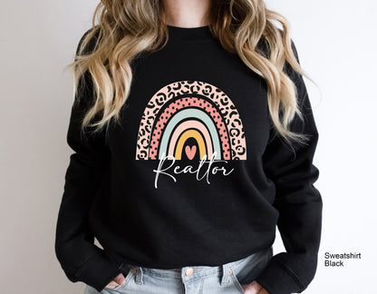 Realtor Sweatshirt,Real Estate Agent Shirt,Realtor Sweatshirt,Gift for Real Estate Agent,House Sweatshirt,Realtor TShirt,Leopard Shirt,C6227