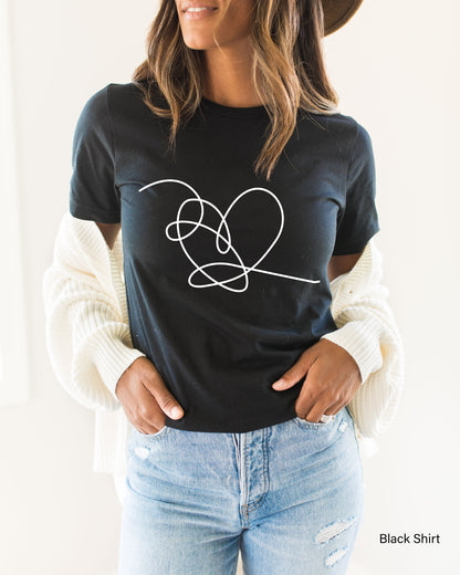 Love Yourself Heart Sweatshirt, Love Hoodie, Heart shirt, Minimalist Heart Shirt, Valentin Day shirt, Lover shirt, Love Yourself Shirt,C6357