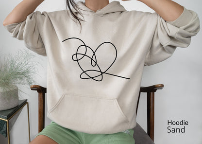 Love Yourself Heart Sweatshirt, Love Hoodie, Heart shirt, Minimalist Heart Shirt, Valentin Day shirt, Lover shirt, Love Yourself Shirt,C6357