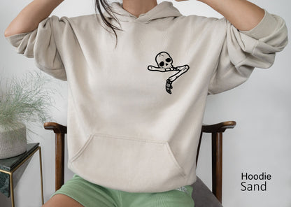 Skeleton Sweathirt, Cute Skeleton Hoodie, Skeletons Oversized Sweatshirt,Skull Sweatshirt,Skull Tee,  C6380