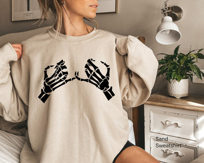 Skeleton Hand I Promise Sweathirt,Skeleton Love Hoodie,I Promise Sweatshirt,Hand Hoodie,Skeleton Hand Shirt,Love Shirt,,Skull Tee,C6383