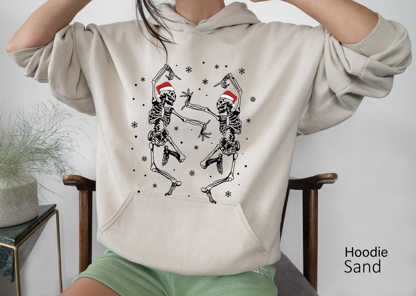 Christmas Skeleton Sweatshirt,Dancing Skeleton Sweatshirt,Womens Oversized,Comfy Christmas Sweater,Skeletons Dancing Sweater,C6314