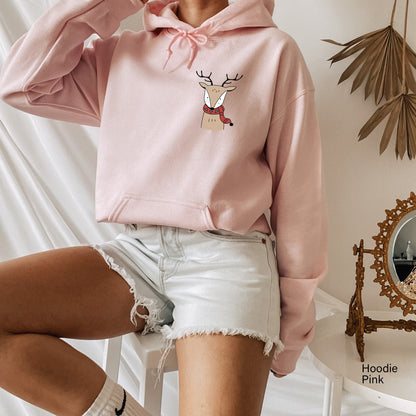 Christmas Reindeer Sweatshirt,Santa Deer Shirt, Christmas Gift for Family, Christmas Shirt,Family Christmas Shir,Cute Christmas Shirt,C6350