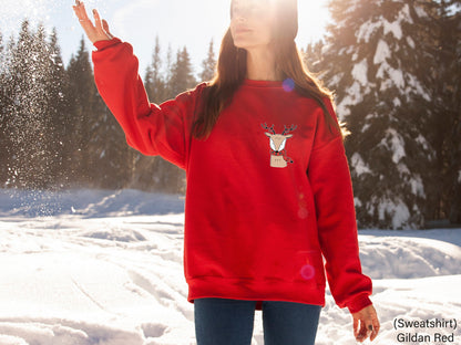 Christmas Reindeer Sweatshirt,Santa Deer Shirt, Christmas Gift for Family, Christmas Shirt,Family Christmas Shir,Cute Christmas Shirt,C6350