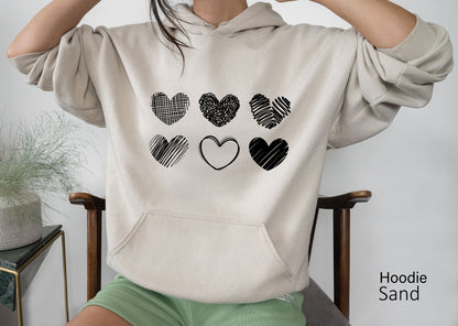 Valentines Day Sweatshirt, Heart Shirt, Valentines Day Shirts For Women, Cute Heart T-shirt, Valentines Day Shirt,Cute Valentine Shirt,C6434