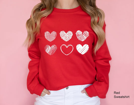 Valentines Day Sweatshirt, Heart Shirt, Valentines Day Shirts For Women, Cute Heart T-shirt, Valentines Day Shirt,Cute Valentine Shirt,C6434