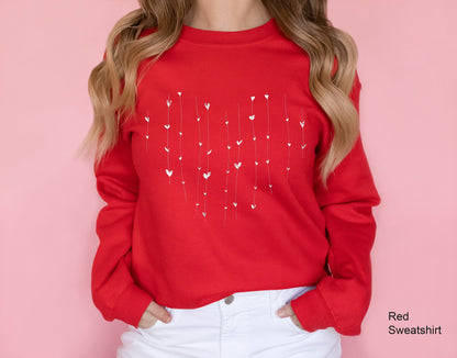 Hearts Sweatshirt, Heart Shirt, Valentines Day Shirts For Women, Cute Heart T-shirt, Cute Valentine Shirt, Valentines Day Shirt,C6374