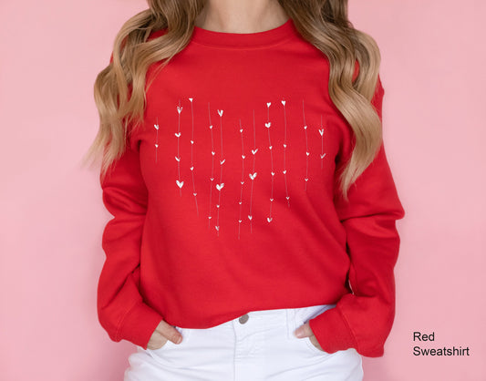 Hearts Sweatshirt, Heart Shirt, Valentines Day Shirts For Women, Cute Heart T-shirt, Cute Valentine Shirt, Valentines Day Shirt,C6374