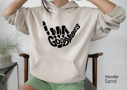 Goodvibes Shirt,Skull Sweatshirt,Gothic Skeleton Tshirt,Skeleton Hand Hoodie,Trendy Skeletons Oversized Sweatshirt,Funny Skull Sweater,C6381