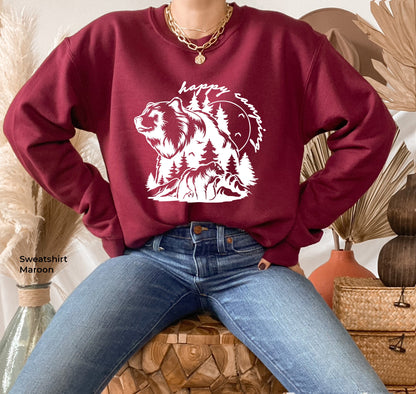 Happy Camping Sweatshirt, Camp Lover Gift, Camp Life Shirt, Camping T shirt, Camp Outfit, Camper Birthday Gifts, Adventure Shirts, C6420