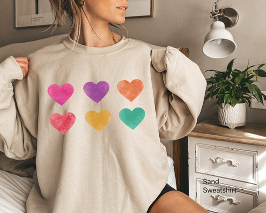 Valentines Day Sweatshirt, Heart Shirt, Valentines Day Shirts For Women, Cute Heart T-shirt, Cute Valentine Shirt,  C6511