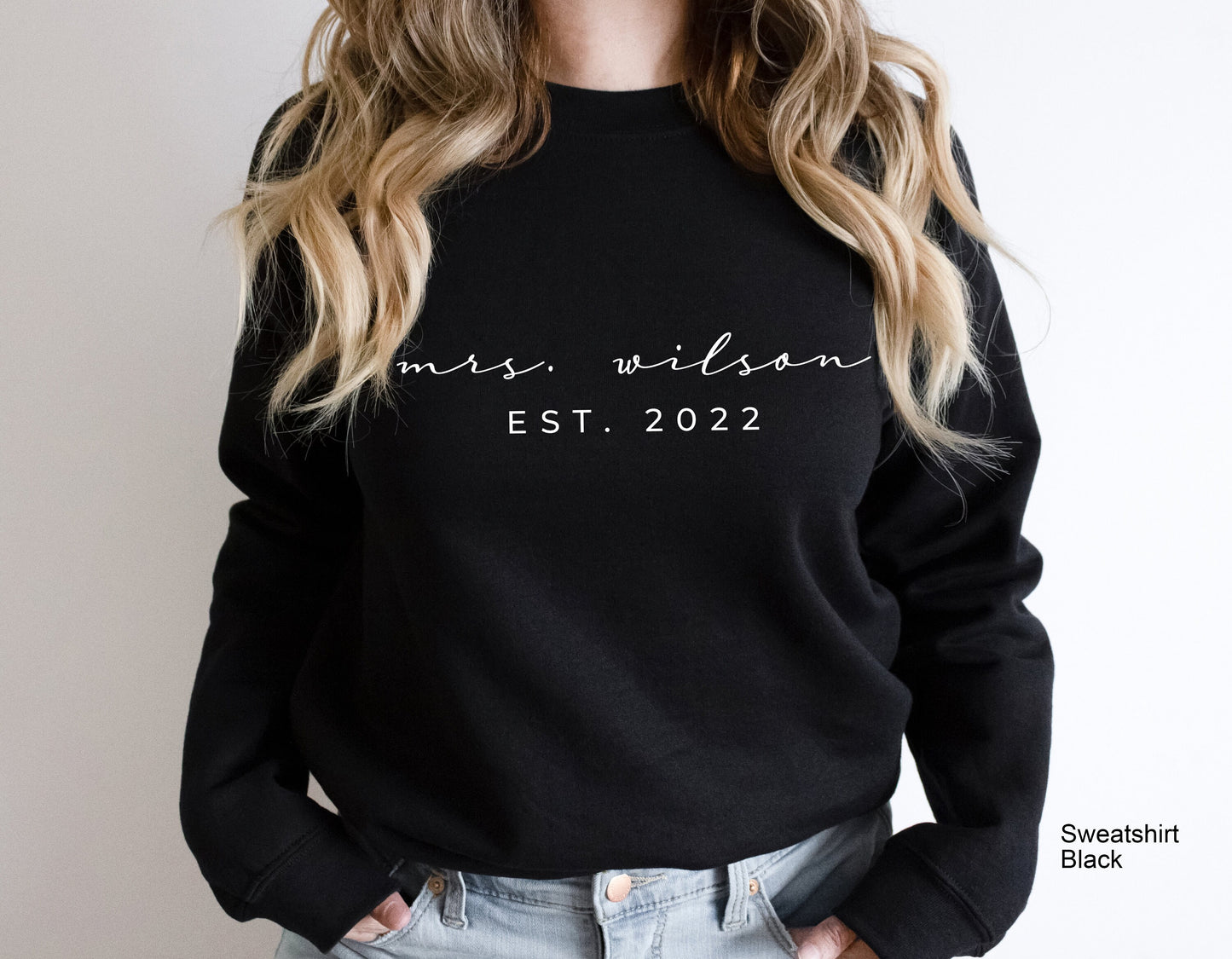 Mrs Sweatshirt,Custom Mrs Shirt,Personalized Mrs Last Name Hoodie,Trendy Est. 2022 Tee,Bridal Shower Gift,Wedding Tshirt,Bride T-shirt,C5749