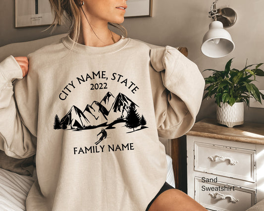 Custom Ski Sweatshirt,Family Ski Trip Sweatshirt,Personalized Ski Trip shirt,Custom Family Snowboard Sweatshirt,Youth Ski Sweatshirt,C5948