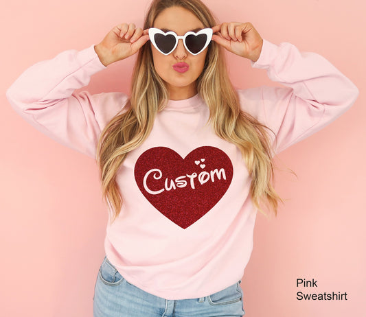 Name Valentine's Gift Heart Shirt, Valentine Outfit, Personalized Valentine's Tee With Heart, Girls Valentines Day Shirt, C6475