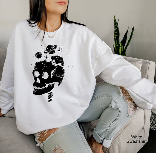 Skeleton Head Sweatshirt, Skeleton Halloween Shirt, Skeleton Head Shirt, Halloween Shirt, C6519