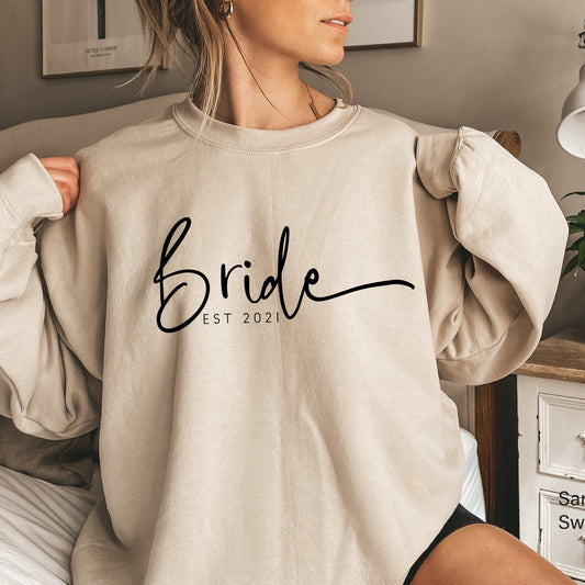Trendy Bride Sweatshirt,Est 2022 Hoodie,Bride Gift,Wifey Shirt,Just Married Tshirt,New Bride Tee,Bridal Shower Gift,Honeymoon Shirts,C5837