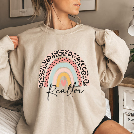 Realtor Sweatshirt,Real Estate Agent Shirt,Realtor Sweatshirt,Gift for Real Estate Agent,House Sweatshirt,Realtor TShirt,Leopard Shirt,C6227