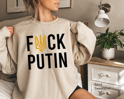 F**K Putin Shirt, Stand with Ukraine Shirt, Anti-Putin Tee, Funny Puck Futin Tshirt for Ukrainian Patriots, C6583