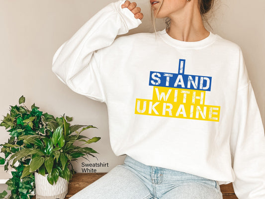 I Stand with Ukraine Shirt, Ukrainian Flag Sweatshirt, Ukraine Peace Shirt, Ukraine People Shirt, Свитшот Украина, No War Shirt, C6591