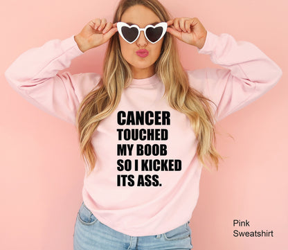 Breast Cancer Shirt, Funny Cancer Shirt, Cancer T Shirt, Cancer Survivor, Cancer Touched My Boob, C6596